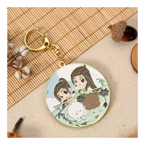 2021 HOT Scum Villain Self Saving System Shen Qingqiu Metal Keychain Gifts Pendant Round Rotation Collection Xmas Birthday Anime