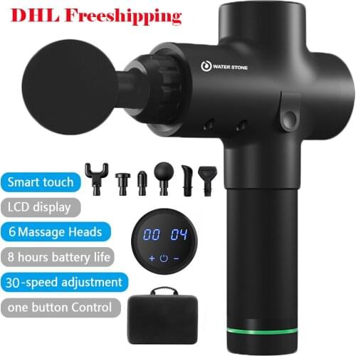 DHL Freeshipping 30 gears 6 heads LCD Display Body Massage Gun Exercising Muscle Electric Massager Gun head Massager