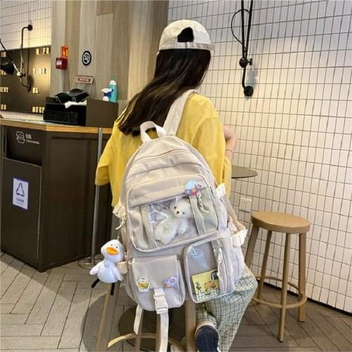 Cute Women Large Capacity Backpack Waterproof Nylon Campus Style Student School Bag Laptop Backpacks Kawaii Girl Travel Rucksack