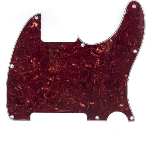 Musiclily 8 Hole Tele Pickguard Blank for Fender USA/Mexican Telecaster Esquire Guitar, 4Ply Vintage Tortoise