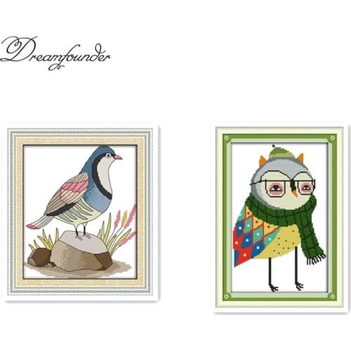 A bird on the stone cross stitch kit aida 14ct 11ct count printed canvas stitches embroidery DIY handmade needlework
