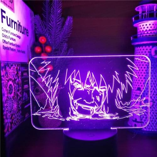 Naruto 3D Night Light The Death Of Jiraiya LED Lamp Anime Figure Lampara Jiraiya Shippuden Manga Desk Table Lampe Sunset Lights