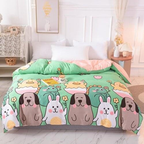 New 1 pc 100% cotton Cartoon Duvet Cover Pastoral Style Active Printing sets Hot Queen Twins Quilt Cover Rabbit and dog pattern