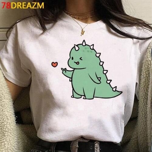 Dinosaur clothes women couple streetwear couple clothes casual print t shirt white t shirt