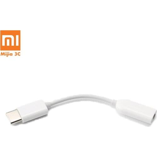 Original Xiaomi Type-C To AUDIO Male To 3.5mm Female Audio Adapter Type C To 3.5 Headphone Aux Mi6 Mi 6 A2 Note 3 MIX 2S P20