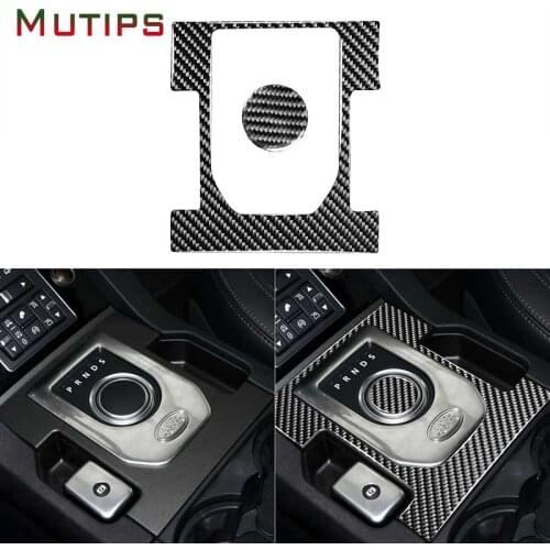 Mutips Gear Shift Panel Frame Switch Multimedia Knob Trim Cover Carbon Fiber Sticker Auto For Land Rover Discovery 4 2010-2016