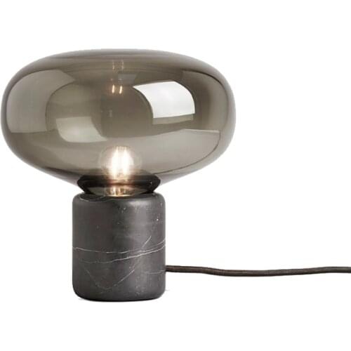 Bedside lamp marble table lamp smoke glass base E27 bedroom lamp home deco lighting nordic style desk lamps decoration chambre