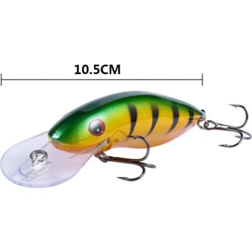1Pcs Big mouth Minnow Fishing Baits10.5cm/13.5g 10 Color Artificial CrankBait Pike Wobblers Jig Pesca Three Hook Fishing Tackle