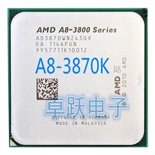 AMD A8-3870K A8 3870K A8 3870 FM1 3.0GHz 4MB 100W CPU processor FM1 scrattered pieces working 100% Free Shipping
