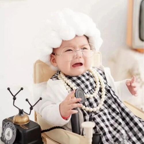 Infant Baby Boys Baby Girls Photography Props Toddler Clothes Baby Girls Cosplay Grandma Costume Newborn Photo Shooting Outfits