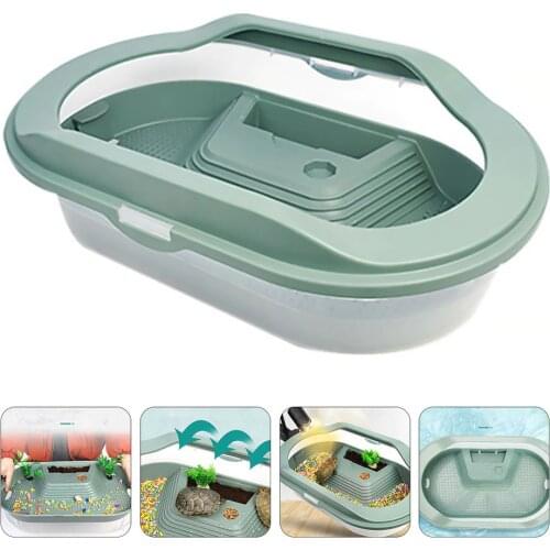 Reptile Turtle Habitat Aquarium with Platform Pet Terrarium Against Escaping