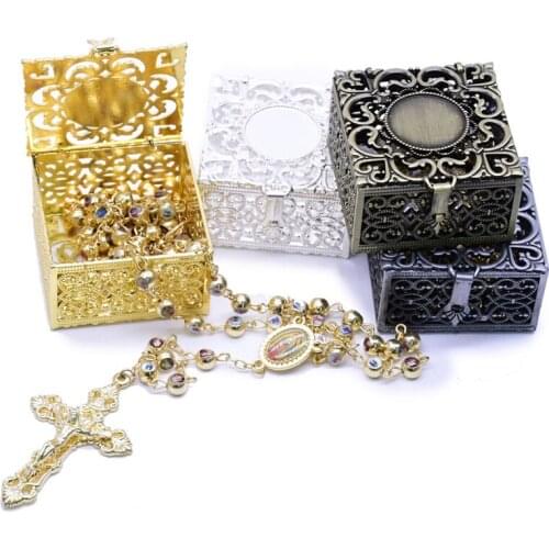 Luxury Gift Box High Quality Zinc Alloy Metal Hollow Box Wedding Birthday Party Necklace Jewelry Gift Wrapping Box For Friend