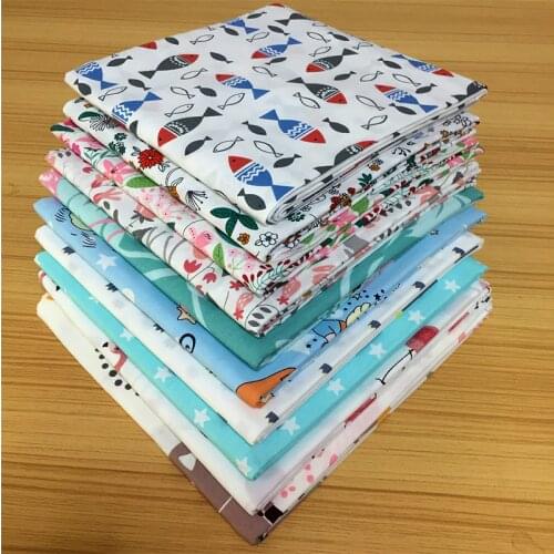 80cm x 80cm high quality Cotton Twill Printed Fabric For Baby Patchwork Sewing Quilting Fat Quarters Child DIY Fabric Bundle