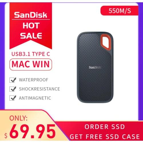 SanDisk SSD USB 3.1 Type C 1TB 2TB 250GB 500GB External Solid State Disk 500M/S external hard drive for Laptop camera nas server