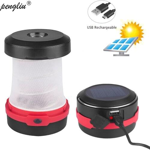 3W Solar Led Light Outdoor USB Charging Telescopic Folding Camping Lamp Portable Handle Lantern Mini Tent Light Emergency Lamp