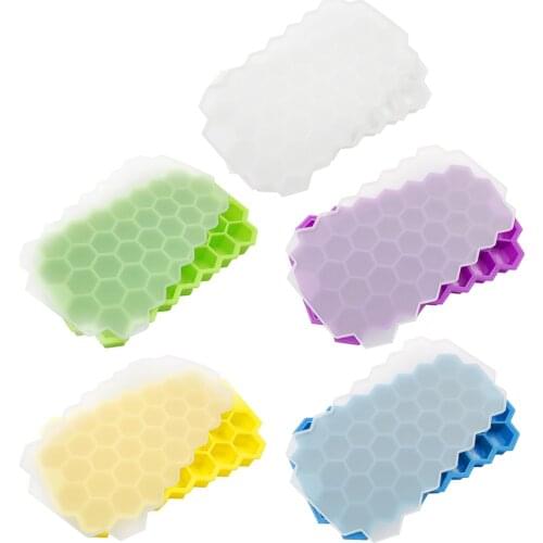 Honeycomb Cavity Ice Cubes Trays Bpa Free Silicone Ice Mold Food Grade Ice Molds With Removable Lid Children Diy Toys Cake Mould