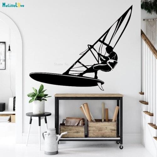 Windsurfing Wall Vinyl Decal Extreme Water Sports Stickers Art Design Murals Interior Home Décor Living Room Sticker YT4377