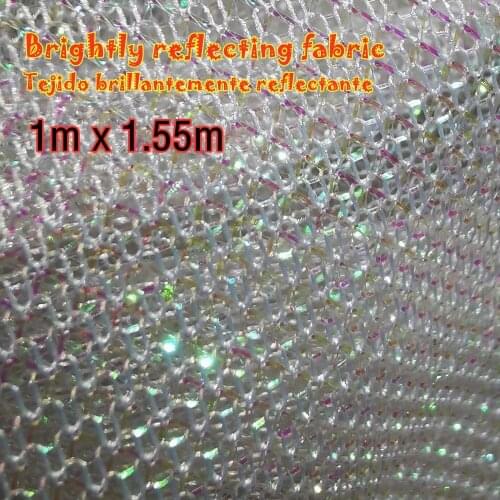 1m 2m 5m Bright Reflected fabric Squid phototaxis bait cloth Jig Fish DIY Fishing lure Raw material Iridescent Flash Pearl White