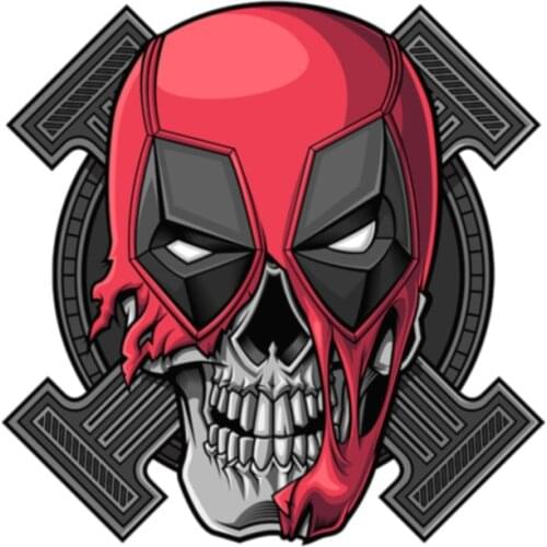 Funny 13cmx13cm for Deadpool Skull Vinyl Creative Stickers Windows Bumper Decals JDM DRIFT Racing