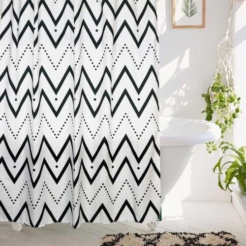 Modern and Simple Chevron Thickened Shower Curtain Waterproof Bathroom Curtain