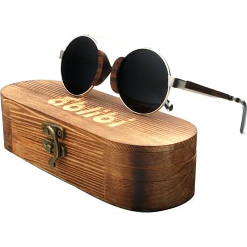 Ablibi Handmade Wood Lennon Sunglasses Womens Cat eye Polarized Small Size Funny Unique Bamboo Wooden Shade in Bamboo Tube