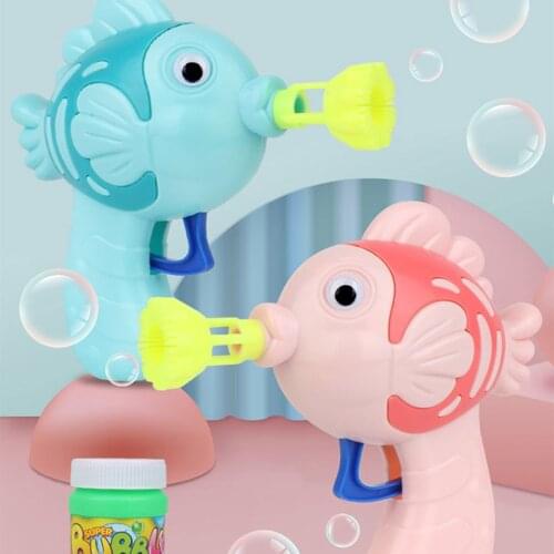1PC Cute Cartoon Fish Soap Water Bubble Gun Toy Manual Bubble Blower For Kids Outdoor Manual Gun Blower