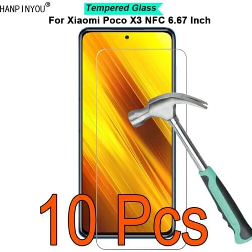 10 Pcs/Lot For Xiaomi Poco X3 / NFC 6.67" 9H Hardness 2.5D Ultra-thin Toughened Tempered Glass Film Screen Protector Guard