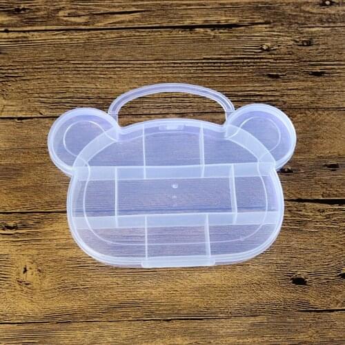 10pcs PP transparent plastic storage box cartoon bear children with handle jewelry induction storage box