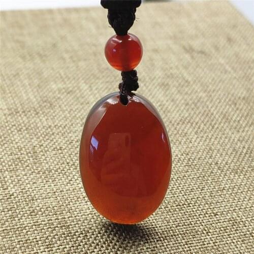 100% Natural Garnet Orange Red Crystal Pendant 22x15x7mm Clear Bead Oval Shape Women Men Fashion Jewelry Necklace AAAAA