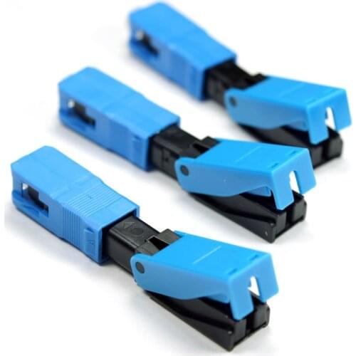 100PCS FTTH SC UPC Optical fiber covered wire SC UPC quick connector FTTH Fiber Optic Fast Connector SC Connector Free shipping