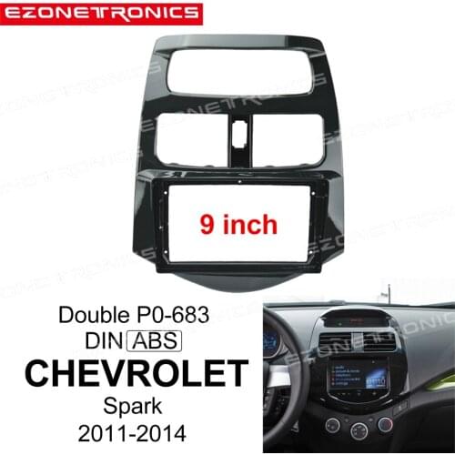 2/1Din Car DVD Frame Audio Fitting Adaptor Dash Trim Kits Facia Panel 9" For Chevrolet Spark 2011-2014 Double Din Radio Player