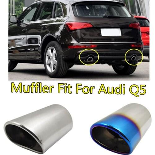 2pcs Stainless Steel Muffler Car Exhaust System Pipe Tip For Audi Q5 V70 Mazda 3 Honda- Accords Tail Throat Auto Accessories