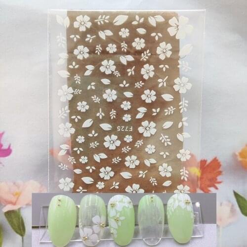 3D Nail Sticker Interesting Design Nail Foil Glue Sticker Cherry Blossoms Petal Grass Sticker for Manicure Nail Art Decoration