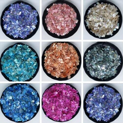 3D Irregular Nail Seashell Slices Holographic Glitters Nail Art Abalone Shell Fragments Sequins Flakes Colorful Manicure Decal