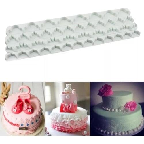 4pcs/set New Style Cake Cutters Decorating Mountain Straight Frill Lace Ribbon Cutter Flower Edge Mold Fondant Cake Tools