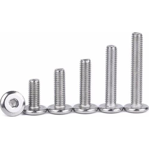 5/10Pcs M5 M6 M8 304 Stainless Steel Hypotenuse Flat Head Hex Drive Screw Down Side Furniture Screws