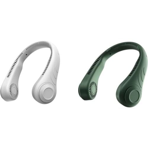 Bladeless Hanging Neck Fan Portable Sport Fan Wearable Personal Fan Rechargeable Cooling USB Powered Desk Fan with 3 Speed