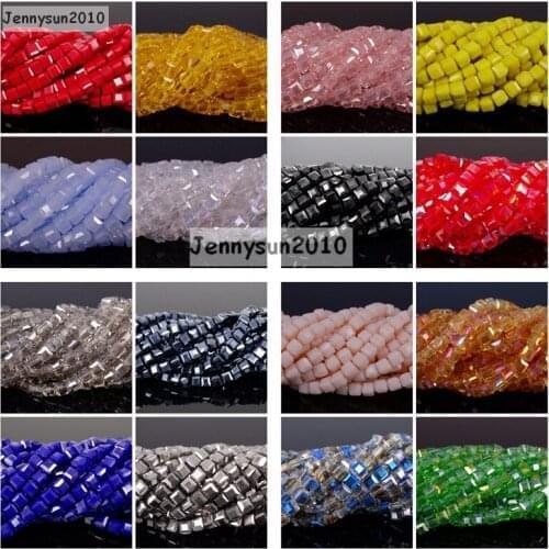 Top Quality Czech Crystal Faceted Square Cube Loose Spacer Beads 6mm for Jewelry Making Crafts 500 Pcs/Pack