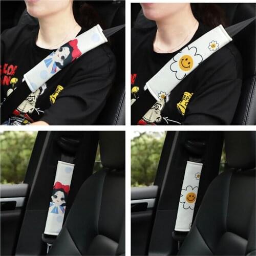 Disney Snow White Ice Silk Car Seat Belt Shoulder Cover Car Shoulder Pad Cute Protective Cover Anti-wear Car Interior Products