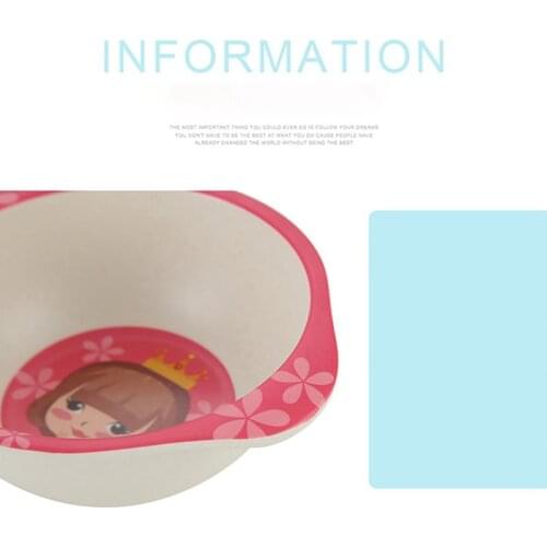 Bamboo Fiber Kids Dinner Plate Childrens Tableware Environmental Protection Kids Cartoon Bowl