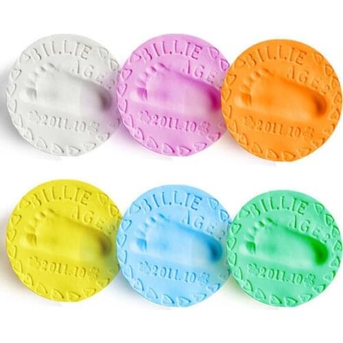 Baby hand foot inkpad ultra light stereo Baby Care Air Drying Soft Clay Baby Handprint Footprint Imprint Kit Casting DIY Toys