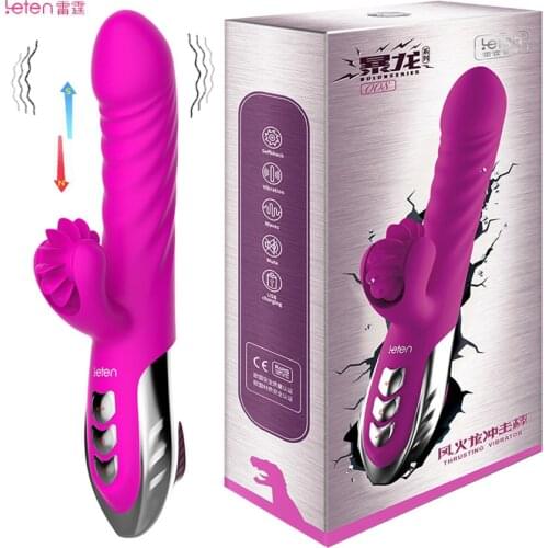 Leten Magnetic Pulse Automatic Thrusting Dildo Vibrator Sex Shop for Woman, Heating Penis Wand Massager Sexual Toys for Women