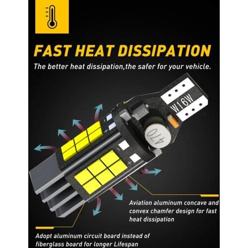 T15 W16W Canbus LED Bulbs 921 912 LED Lamp Canbus Error Free LED Backup Light Car Reverse Lamp Xenon White 12V 24V