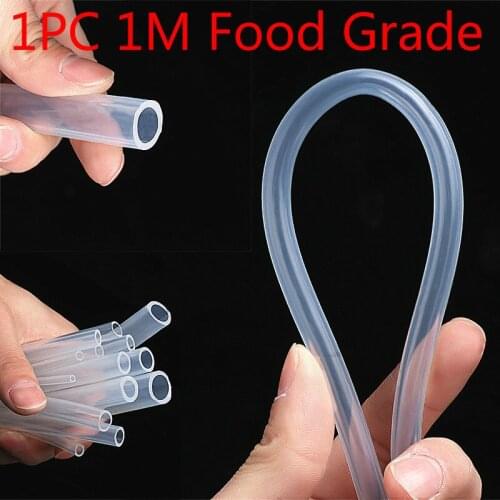 1PC Flexible 1M 2*4/ 4*6 / 6*8 / 8*10 MM Food Grade Silicone Tube Transparent Silicone Rubber Hose Out Diameter Rubber Hose