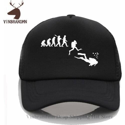 Scuba Dive Gifts SCUBA Diving Snorkel Ocean Oxygen Baseball cap Evolution Of Scuba Diver Funny Scuba Diving hat Cool Bucket hats