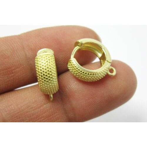 Brass leverback Round earring clasps 16x14x5.6mm Raw brass ear hooks -6pcs R2015