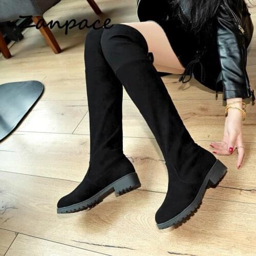 ZANPACE Fashion Thigh High Boots 2020 Large Size 43 Winter Over Knee Boots Women Shoes Sexy Long Womens Platform Heels Boots