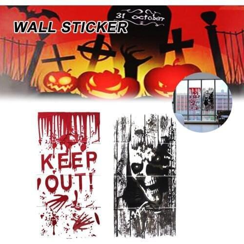 Halloween Wall Stickers Waterproof PVC Poster Window Door Stickers Home 2