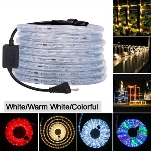 Neon Light 220V EU LED Rope Tube String 1-25m Outdoor Waterproof Neon Ribbon White/Warm White/Colorful Led Strip Neon Sign Light