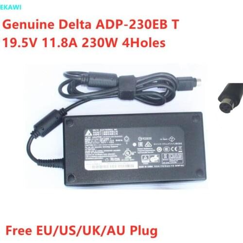 Genuine DELTA 230W ADP-230EB T 19.5V 11.8A 4Holes AC Adapter Charger A12-230P1A For MSI GT62VR 7RE-417CN For CLEVO D700T P750ZM
